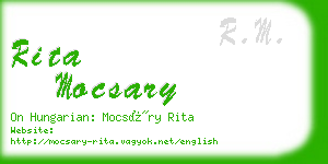 rita mocsary business card